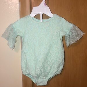Mint Green Baby Lace Onesie
